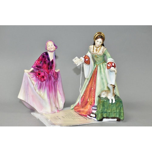 360 - TWO ROYAL DOULTON FIGURINES, comprising Lady Jane Grey HN3680, limited edition 375/5000 with certifi... 