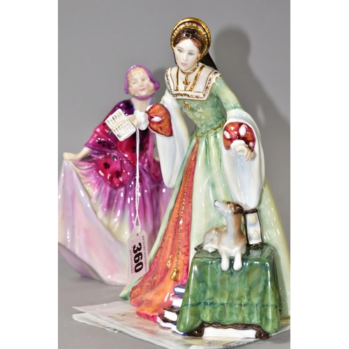 360 - TWO ROYAL DOULTON FIGURINES, comprising Lady Jane Grey HN3680, limited edition 375/5000 with certifi... 