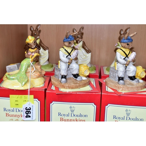 364 - SEVEN BOXED ROYAL DOULTON BUNNYKINS FIGURES, comprising limited edition 'Mermaid Bunnykins' DB263, 1... 