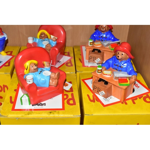 365 - FIVE BOXED COALPORT PADDINGTON BEAR FIGURES AND OTHER BOXED FIGURES, comprising limited edition Padd... 