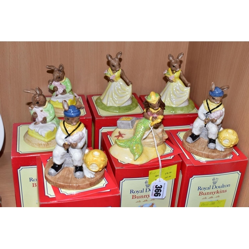 366 - SEVEN BOXED ROYAL DOULTON BUNNYKINS FIGURES, comprising limited edition 'Mermaid Bunnykins' DB263, 1... 