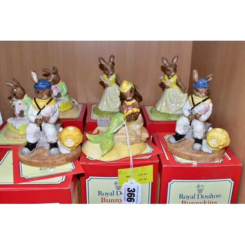 366 - SEVEN BOXED ROYAL DOULTON BUNNYKINS FIGURES, comprising limited edition 'Mermaid Bunnykins' DB263, 1... 