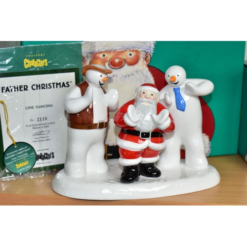 368 - FOUR BOXED COALPORT RAYMOND BRIGGS' FATHER CHRISTMAS FIGURES, comprising 'Line Dancing' limited edit... 