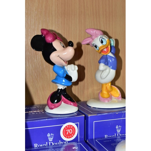 373 - SIX BOXED ROYAL DOULTON THE MICKEY MOUSE COLLECTION FIGURES, comprising Mickey Mouse MM1, Minnie Mou... 