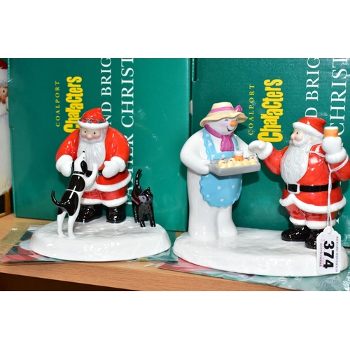 374 - FOUR BOXED COALPORT RAYMOND BRIGGS' FATHER CHRISTMAS FIGURES, comprising 'Line Dancing' limited edit... 