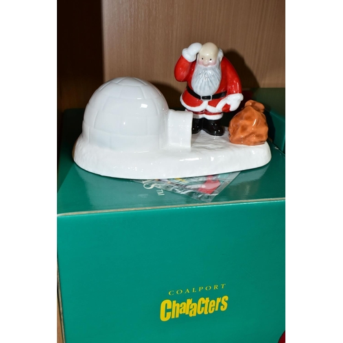 374 - FOUR BOXED COALPORT RAYMOND BRIGGS' FATHER CHRISTMAS FIGURES, comprising 'Line Dancing' limited edit... 