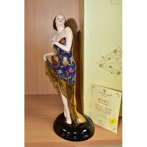 379 - A COALPORT LIMITED EDITION FIGURINE FROM THE ART DECO COLLECTION, 'The Flapper' 497/2000 with certif... 