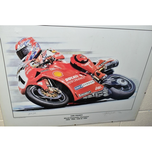 386 - MOTORCYCLE EPHEMERA, two boxes and loose, comprising a signed photograph of Sete Gibernau 2004 (fram... 