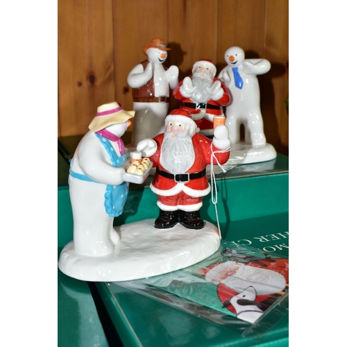 389 - FOUR COALPORT RAYMOND BRIGGS' 'FATHER CHRISTMAS' FIGURE GROUPS, comprising a limited edition 'Line D... 