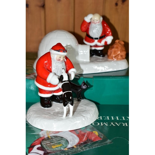 389 - FOUR COALPORT RAYMOND BRIGGS' 'FATHER CHRISTMAS' FIGURE GROUPS, comprising a limited edition 'Line D... 