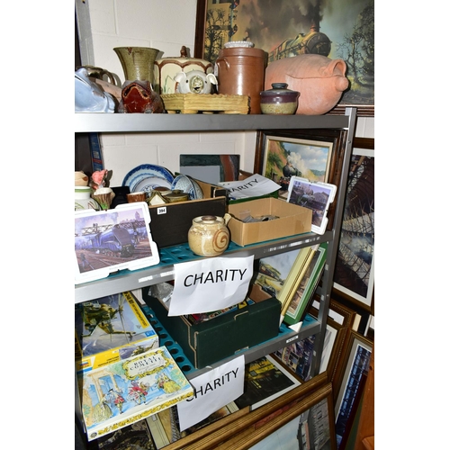 394 - FOUR BOXES OF MISCELLANOUS ITEMS TOGETHER WITH A QUANTITY OF FRAMED PRINTS the proceeds of which wil... 