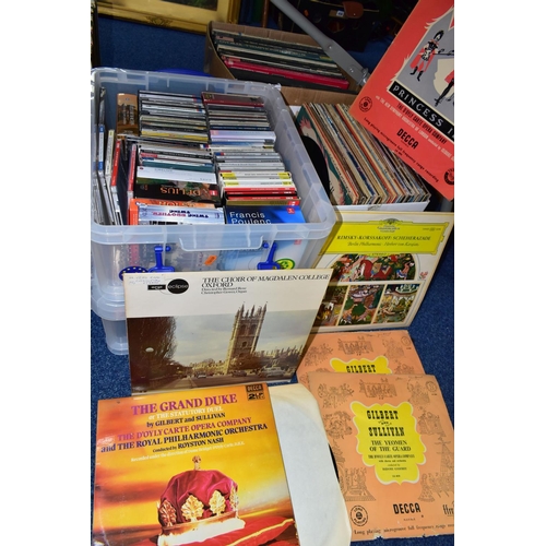 406 - FOUR BOXES OF ASSORTED L.P RECORDS AND C.DS to include over fifty L.Ps and ten boxed L.Ps mostly cla... 