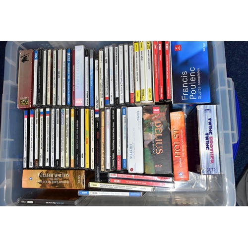 406 - FOUR BOXES OF ASSORTED L.P RECORDS AND C.DS to include over fifty L.Ps and ten boxed L.Ps mostly cla... 