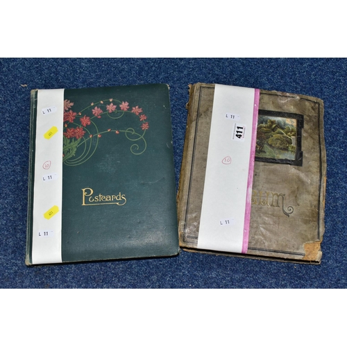 411 - POSTCARDS, approximately 455 postcards in two albums, album one features 220 ecclesiastical themed p... 