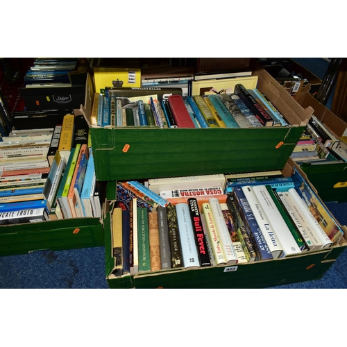 423 - BOOKS, five boxes containing approximately one hundred and eighty miscellaneous titles in hardback a... 