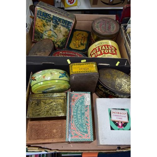 435 - TINS & BOXES, comprising thirteen vintage items, from Huntley & Palmers, Jacob's & Co's, Peek Frean ... 