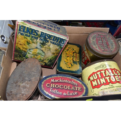 435 - TINS & BOXES, comprising thirteen vintage items, from Huntley & Palmers, Jacob's & Co's, Peek Frean ... 