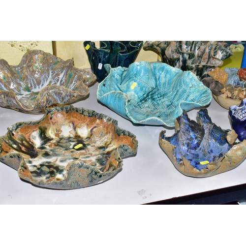 441 - A GROUP OF STUDIO POTTERY NATURE INSPIRED BOWLS, comprising eight handmade pottery bowls made with p... 