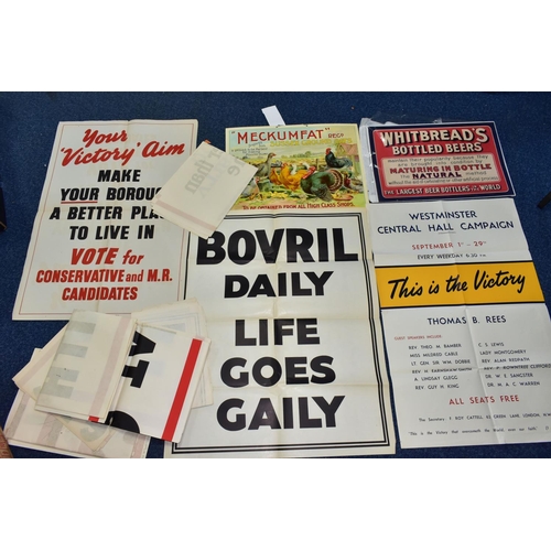 442 - VINTAGE POSTERS, comprising eight BOVRIL advertising posters, a WHITBREAD'S Bottled Beers advertisin... 