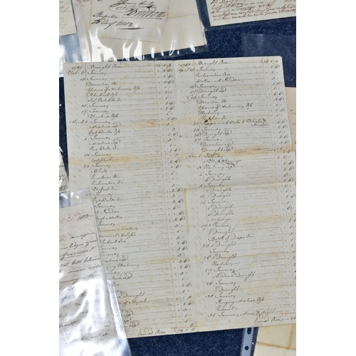 445 - EPHEMERA, a collection of eighteen formal letters and bills dating from 1782 - 1831, mostly originat... 