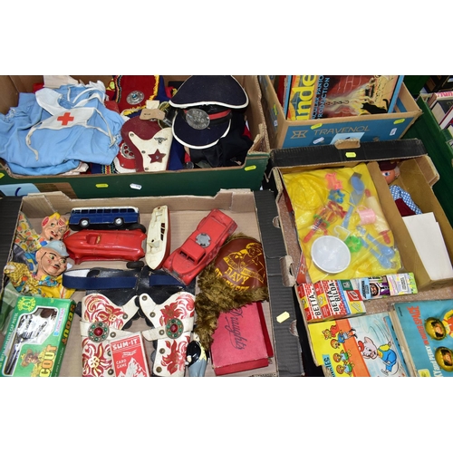 450 - TOYS & GAMES, four boxes of vintage toys and games to include a boxed Cinderella Spectacular Pantomi... 