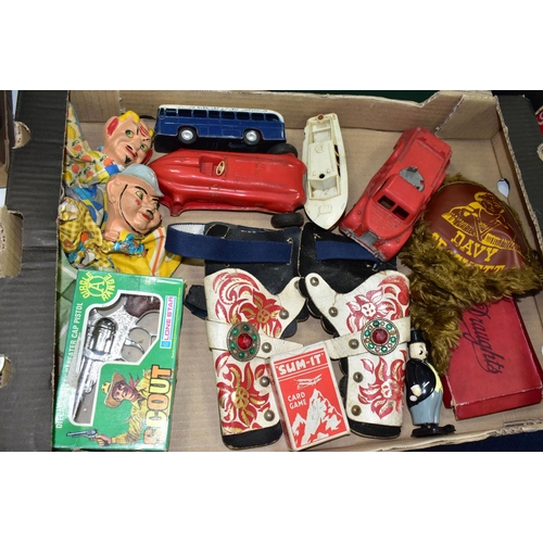 450 - TOYS & GAMES, four boxes of vintage toys and games to include a boxed Cinderella Spectacular Pantomi... 