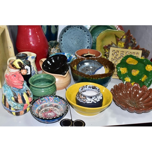 459 - A GROUP OF ART POTTERY AND OTHER CERAMICS, most pieces unsigned, some student pottery, pieces to inc... 