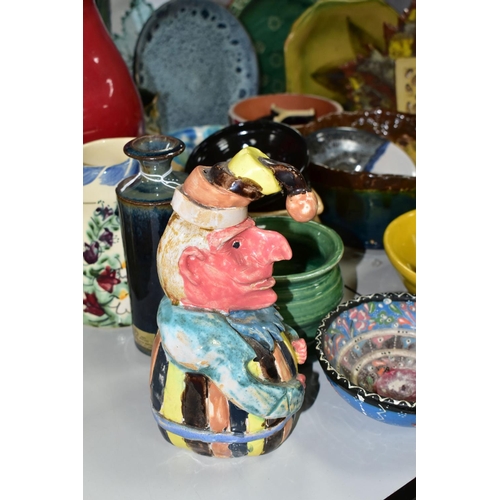 459 - A GROUP OF ART POTTERY AND OTHER CERAMICS, most pieces unsigned, some student pottery, pieces to inc... 