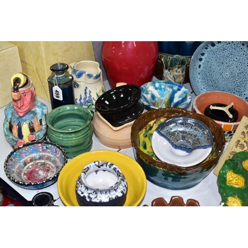 459 - A GROUP OF ART POTTERY AND OTHER CERAMICS, most pieces unsigned, some student pottery, pieces to inc... 