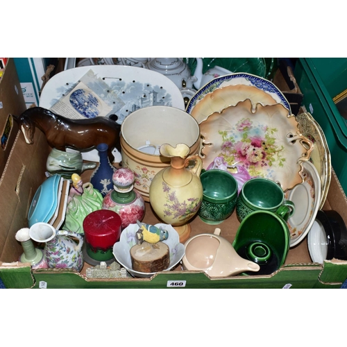 460 - THREE BOXES OF CERAMICS AND PICTURES, to include a Beswick Mare (Facing Left) model no 976, brown gl... 