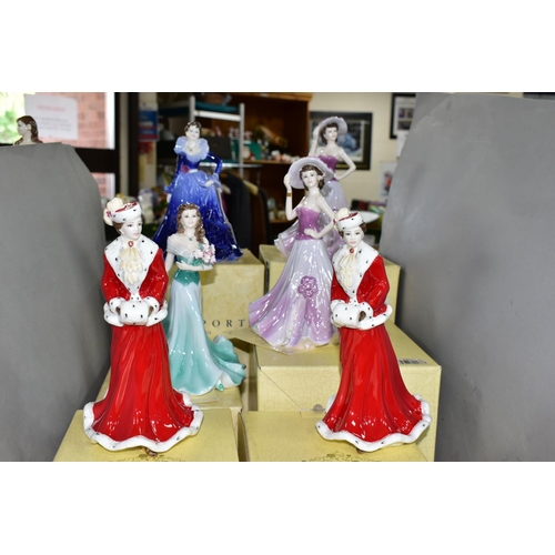 463 - SIX BOXED COALPORT LADIES OF FASHION FIGURINES, comprising Anne Figurine of the Year 1997, with cert... 