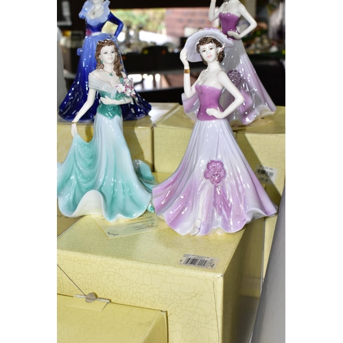 463 - SIX BOXED COALPORT LADIES OF FASHION FIGURINES, comprising Anne Figurine of the Year 1997, with cert... 