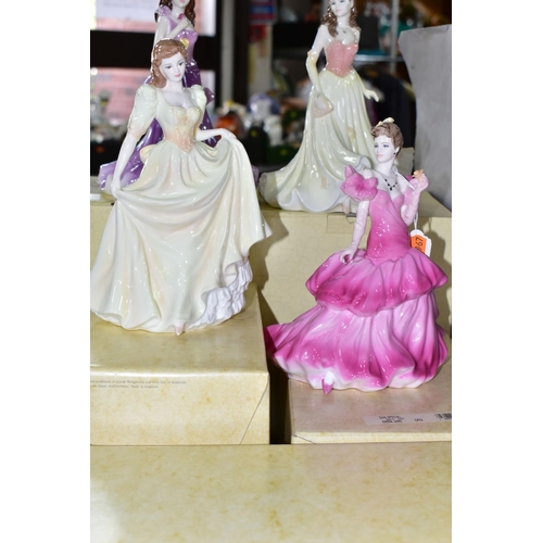 464 - FIVE BOXED COALPORT FIGURINES, comprising Ladies of Fashion: 'Rosemary', 'Emma Jane' exclusive to Gu... 