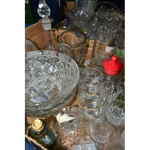 479 - FOUR BOXES OF CUT CRYSTAL AND GLASSWARE, to include a boxed Tutbury Crystal trumpet vase, height 26c... 