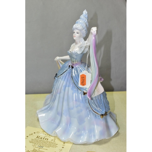 480 - A BOXED COALPORT 'THE MILLENNIUM BALL' LIMITED EDITION FIGURINE, 'Rain' numbered 1495/2500, with cer... 