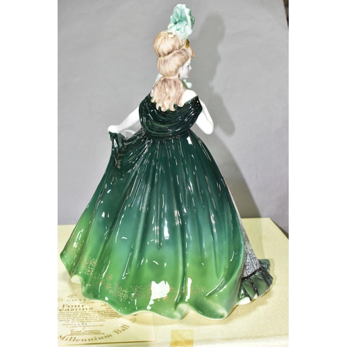 482 - A BOXED COALPORT 'THE MILLENNIUM BALL' LIMITED EDITION FIGURINE, 'Four Seasons' numbered 1191/2500, ... 