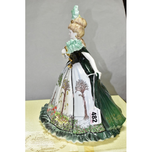 482 - A BOXED COALPORT 'THE MILLENNIUM BALL' LIMITED EDITION FIGURINE, 'Four Seasons' numbered 1191/2500, ... 