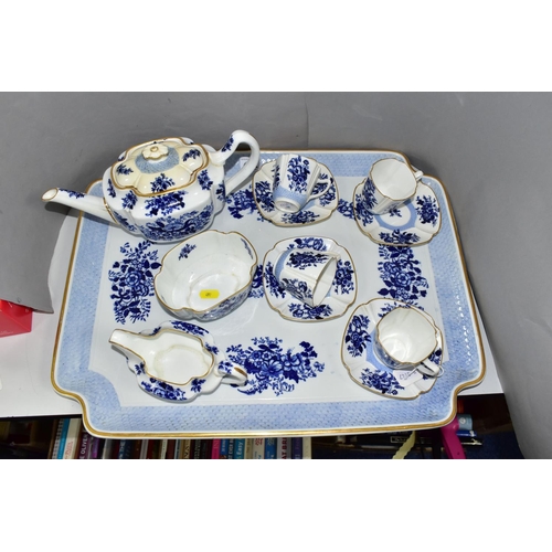 492 - A VICTORIAN COPELAND FOUR PLACE TEA SET, comprising of teapot - hairline crack to the base, firing c... 