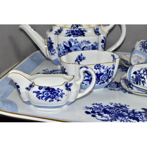 492 - A VICTORIAN COPELAND FOUR PLACE TEA SET, comprising of teapot - hairline crack to the base, firing c... 