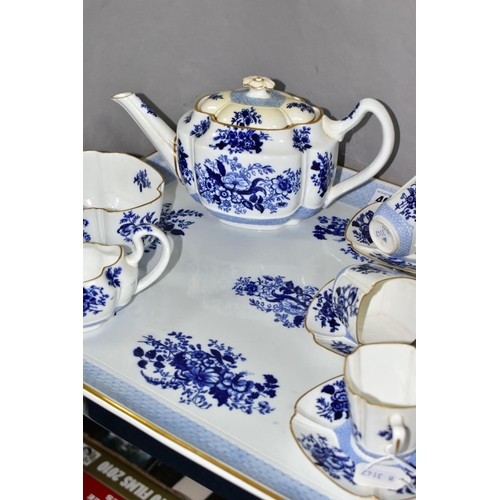 492 - A VICTORIAN COPELAND FOUR PLACE TEA SET, comprising of teapot - hairline crack to the base, firing c... 