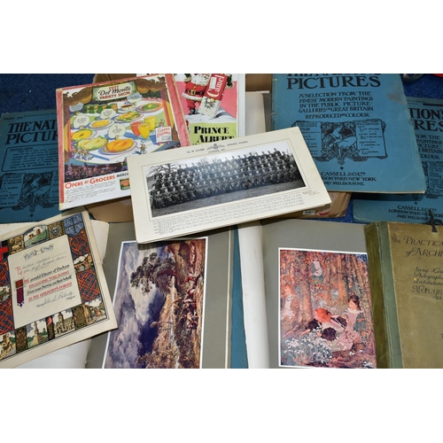 500 - ONE BOX OF EARLY EPHEMERA to include The Practical Exemplar of Architecture Third Series by Mervyn E... 