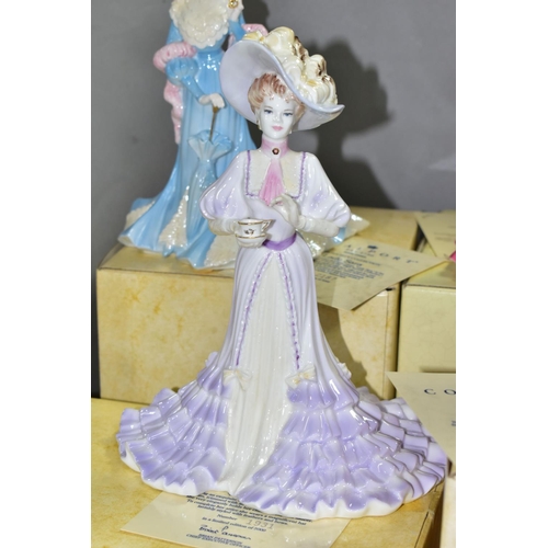 502 - FOUR COALPORT LIMITED EDITION FIGURINES FROM THE 'HIGH SOCIETY COLLECTION', comprising 'Lady Sara' 3... 