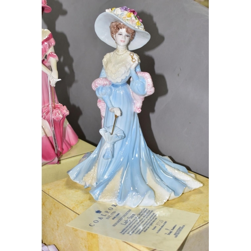 502 - FOUR COALPORT LIMITED EDITION FIGURINES FROM THE 'HIGH SOCIETY COLLECTION', comprising 'Lady Sara' 3... 