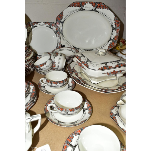 517 - A CROWN DUCAL 'ORANGE TREE' DINNER SET A1211  comprising six cups (one is marked on the inside glaze... 