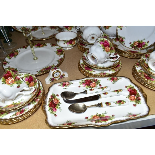 524 - A GROUP OF ROYAL ALBERT 'OLD COUNTRY ROSES' PATTERN TEA WARES, comprising one rectangle sandwich pla... 