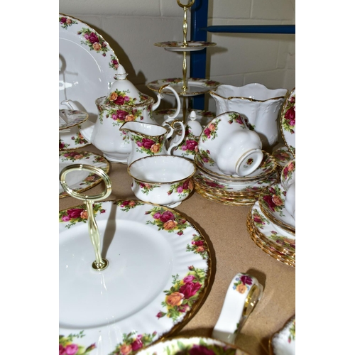 524 - A GROUP OF ROYAL ALBERT 'OLD COUNTRY ROSES' PATTERN TEA WARES, comprising one rectangle sandwich pla... 