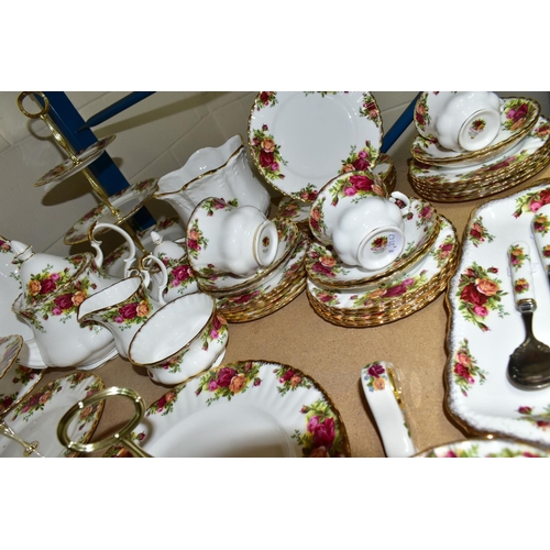 524 - A GROUP OF ROYAL ALBERT 'OLD COUNTRY ROSES' PATTERN TEA WARES, comprising one rectangle sandwich pla... 