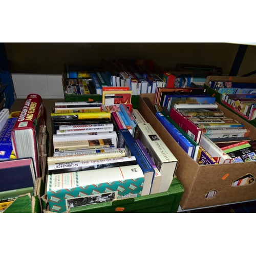 527 - SIX BOXES OF ASSORTED MOTORING BOOKS to include over one hundred and twenty books, road atlases, two... 