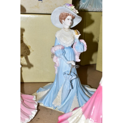 532 - FOUR BOXED COALPORT FIGURINES, comprising High Society Collection, limited edition figurines: Lady C... 