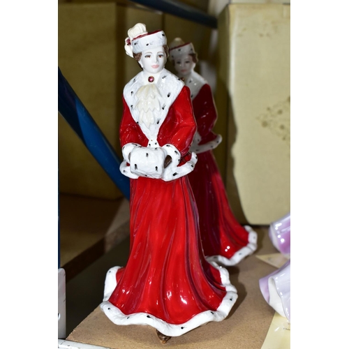 534 - SIX BOXED COALPORT LADIES OF FASHION FIGURINES, comprising Karen Figurine of the Year 1996, Anne Fig... 